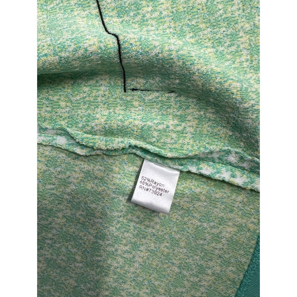 Ming Wang Houndstooth Knit Jacket Women’s Size XS Green Black Nylon - Picture 6 of 7
